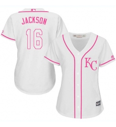 Women's Majestic Kansas City Royals #16 Bo Jackson Authentic White Fashion Cool Base MLB Jersey