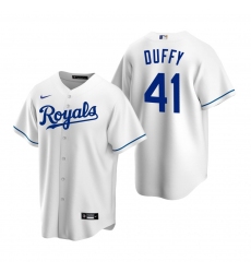 Men's Nike Kansas City Royals #41 Danny Duffy White Home Stitched Baseball Jersey
