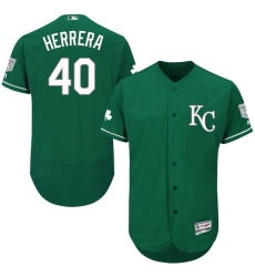 Men's Majestic Kansas City Royals #40 Kelvin Herrera Green Celtic Flexbase Authentic Collection MLB Jersey