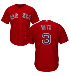 Youth Majestic Boston Red Sox #3 Babe Ruth Authentic Red Alternate Home Cool Base MLB Jersey