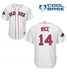 Youth Majestic Boston Red Sox #14 Jim Rice Authentic White Home Cool Base 2018 World Series Champions MLB Jersey