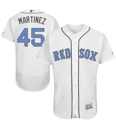 Men's Majestic Boston Red Sox #45 Pedro Martinez Authentic White 2016 Father's Day Fashion Flex Base MLB Jersey