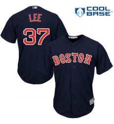 Men's Majestic Boston Red Sox #37 Bill Lee Replica Navy Blue Alternate Road Cool Base MLB Jersey