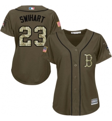 Women's Majestic Boston Red Sox #23 Blake Swihart Authentic Green Salute to Service MLB Jersey