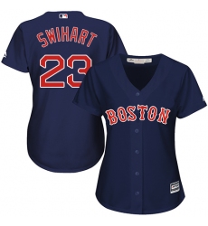 Women's Majestic Boston Red Sox #23 Blake Swihart Replica Navy Blue Alternate Road MLB Jersey
