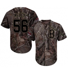 Men's Majestic Boston Red Sox #56 Joe Kelly Authentic Camo Realtree Collection Flex Base 2018 World Series Champions MLB Jersey