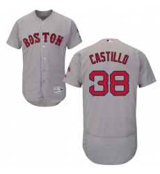 Men's Majestic Boston Red Sox #38 Rusney Castillo Grey Road Flex Base Authentic Collection MLB Jersey