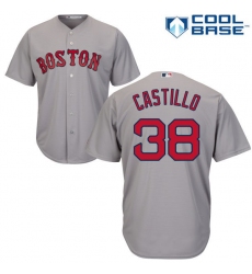 Men's Majestic Boston Red Sox #38 Rusney Castillo Replica Grey Road Cool Base MLB Jersey
