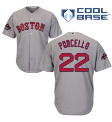 Youth Majestic Boston Red Sox #22 Rick Porcello Authentic Grey Road Cool Base 2018 World Series Champions MLB Jersey
