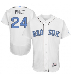 Men's Majestic Boston Red Sox #24 David Price Authentic White 2016 Father's Day Fashion Flex Base MLB Jersey