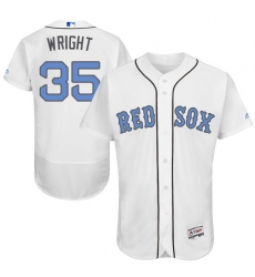 Men's Majestic Boston Red Sox #35 Steven Wright Authentic White 2016 Father's Day Fashion Flex Base MLB Jersey