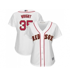 Women's Boston Red Sox #35 Steven Wright Authentic White 2019 Gold Program Cool Base Baseball Jersey