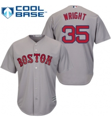 Youth Majestic Boston Red Sox #35 Steven Wright Replica Grey Road Cool Base MLB Jersey
