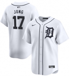 Men's Detroit Tigers #17 Jace Jung White 2024 Home Limited Stitched Baseball Jersey