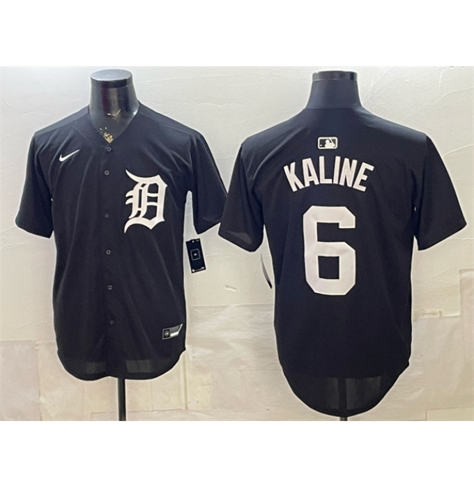 Men's Detroit Tigers #6 Al Kaline Black Limited Stitched Baseball Jersey