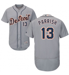 Men's Majestic Detroit Tigers #13 Lance Parrish Grey Road Flex Base Authentic Collection MLB Jersey