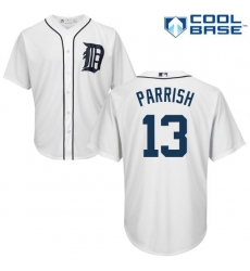 Men's Majestic Detroit Tigers #13 Lance Parrish Replica White Home Cool Base MLB Jersey