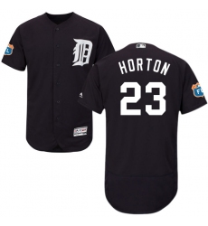 Men's Majestic Detroit Tigers #23 Willie Horton Navy Blue Alternate Flex Base Authentic Collection MLB Jersey