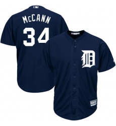 Men's Majestic Detroit Tigers #34 James McCann Replica Navy Blue Alternate Cool Base MLB Jersey