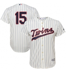 Youth Majestic Minnesota Twins #15 Glen Perkins Replica Cream Alternate Cool Base MLB Jersey