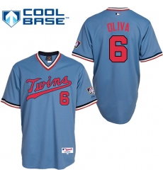 Men's Majestic Minnesota Twins #6 Tony Oliva Replica Light Blue 1984 Turn Back The Clock MLB Jersey
