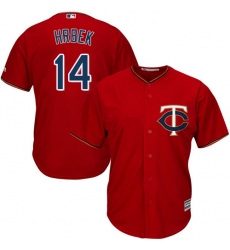 Men's Majestic Minnesota Twins #14 Kent Hrbek Replica Scarlet Alternate Cool Base MLB Jersey