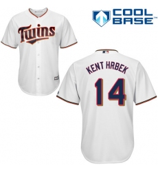 Men's Majestic Minnesota Twins #14 Kent Hrbek Replica White Home Cool Base MLB Jersey