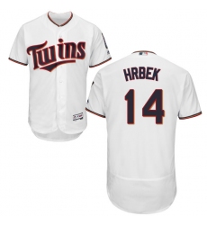 Men's Majestic Minnesota Twins #14 Kent Hrbek White Home Flex Base Authentic Collection MLB Jersey