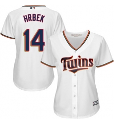 Women's Majestic Minnesota Twins #14 Kent Hrbek Authentic White Home Cool Base MLB Jersey