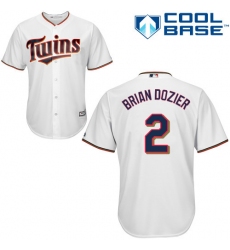Youth Majestic Minnesota Twins #2 Brian Dozier Replica White Home Cool Base MLB Jersey