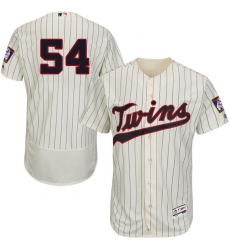 Men's Majestic Minnesota Twins #54 Ervin Santana Authentic Cream Alternate Flex Base Authentic Collection MLB Jersey