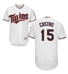 Men's Majestic Minnesota Twins #15 Jason Castro White Home Flex Base Authentic Collection MLB Jersey