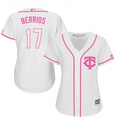 Women's Majestic Minnesota Twins #17 Jose Berrios Replica White Fashion Cool Base MLB Jersey