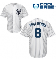 Men's Majestic New York Yankees #8 Yogi Berra Replica White Home MLB Jersey