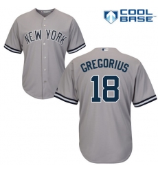 Youth Majestic New York Yankees #18 Didi Gregorius Authentic Grey Road MLB Jersey
