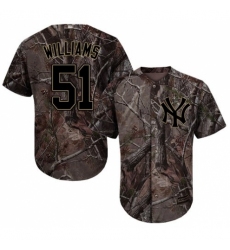 Men's Majestic New York Yankees #51 Bernie Williams Authentic Camo Realtree Collection Flex Base MLB Jersey