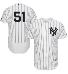 Men's Majestic New York Yankees #51 Bernie Williams White Home Flex Base Authentic Collection MLB Jersey