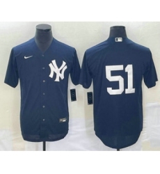 Men's New York Yankees #51 Bernie Williams Navy Cool Base Stitched Baseball Jersey