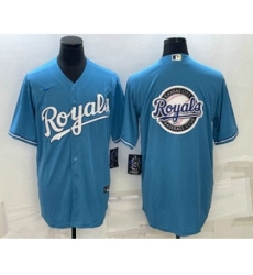 Men's Kansas City Royals Big Logo Blue Stitched MLB Cool Base Nike Jersey