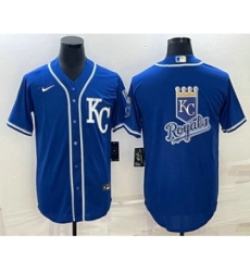 Men's Kansas City Royals Big Logo Light Blue Stitched MLB Cool Base Nike Jerseys