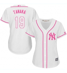 Women's Majestic New York Yankees #19 Masahiro Tanaka Replica White Fashion Cool Base MLB Jersey
