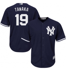 Youth Majestic New York Yankees #19 Masahiro Tanaka Replica Navy Blue Alternate MLB Jersey