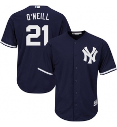Men's Majestic New York Yankees #21 Paul O'Neill Replica Navy Blue Alternate MLB Jersey