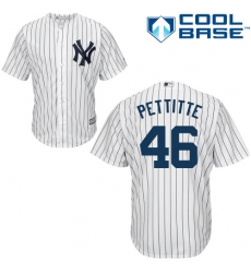 Youth Majestic New York Yankees #46 Andy Pettitte Authentic White Home MLB Jersey