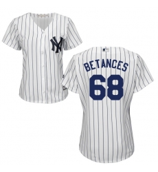 Women's Majestic New York Yankees #68 Dellin Betances Authentic White Home MLB Jersey