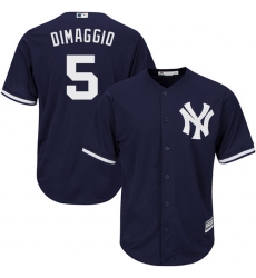 Youth Majestic New York Yankees #5 Joe DiMaggio Authentic Navy Blue Alternate MLB Jersey