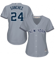 Women's Majestic New York Yankees #24 Gary Sanchez Authentic Grey Road MLB Jersey