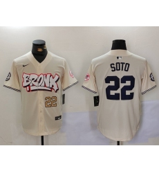 Men's New York Yankees #22 Juan Soto Cream Limited Stitched Baseball Jerseys