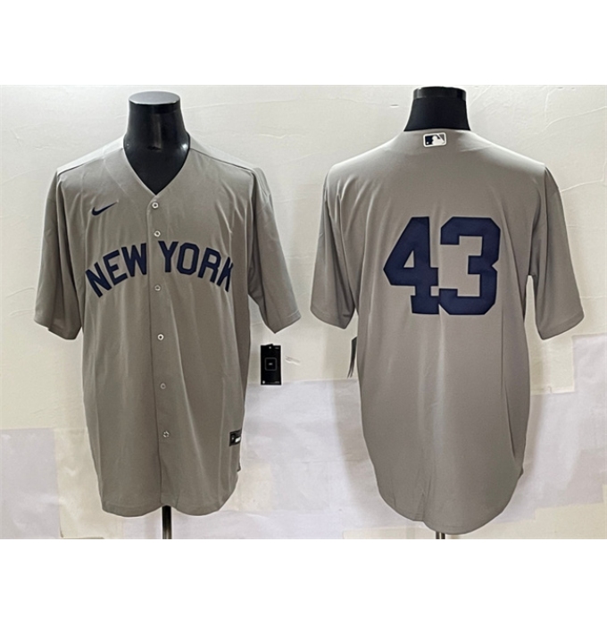 Men's New York Yankees #43 Jonathan Loáisiga Gray Cool Base Stitched Baseball Jersey