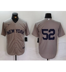 Men's New York Yankees #52 CC Sabathia Grey Cool Base Stitched Jersey